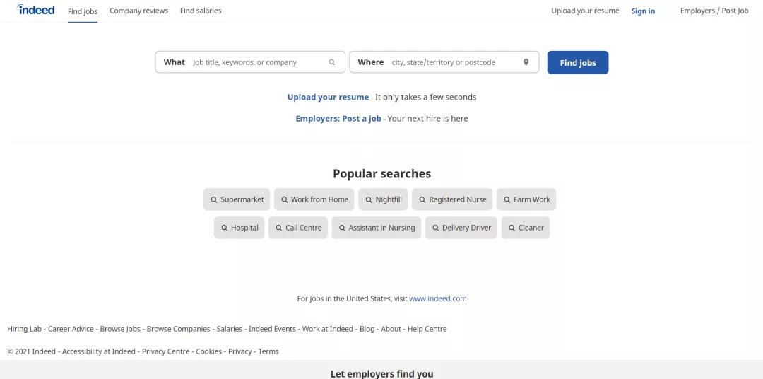 Indeed网页