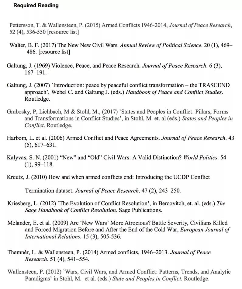 reading list