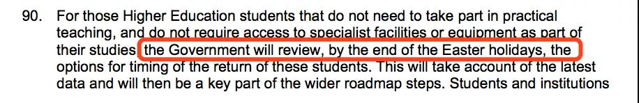 复活节假期前发布具体的返校计划