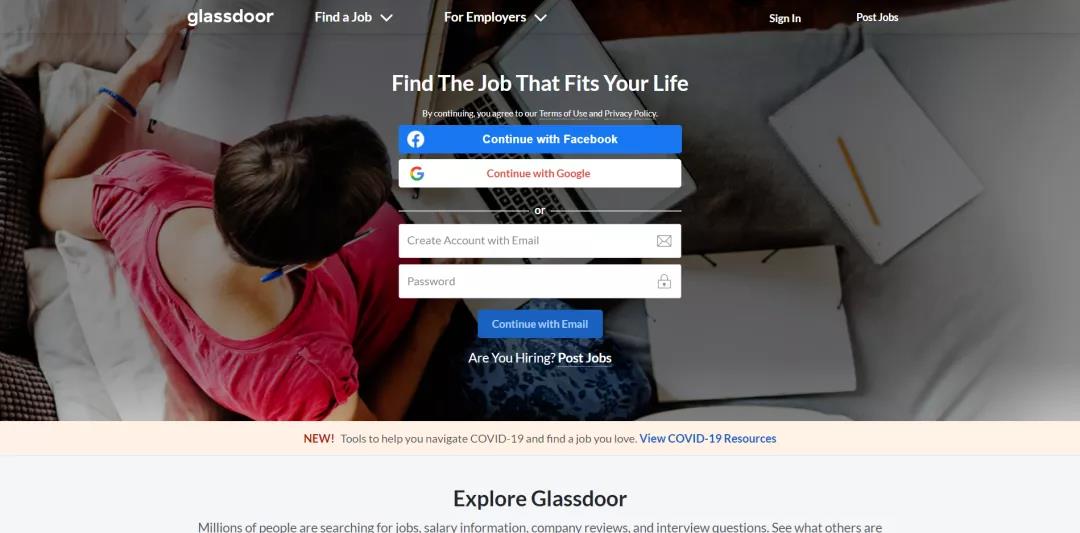 Glassdoor网页
