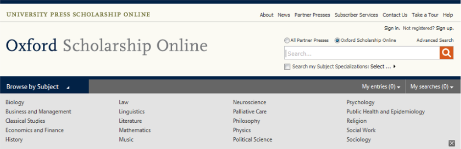 OSO Oxford Scholarship Online