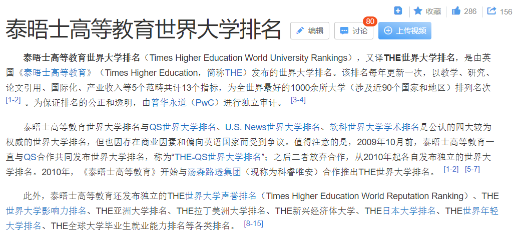 TIMES世界排名