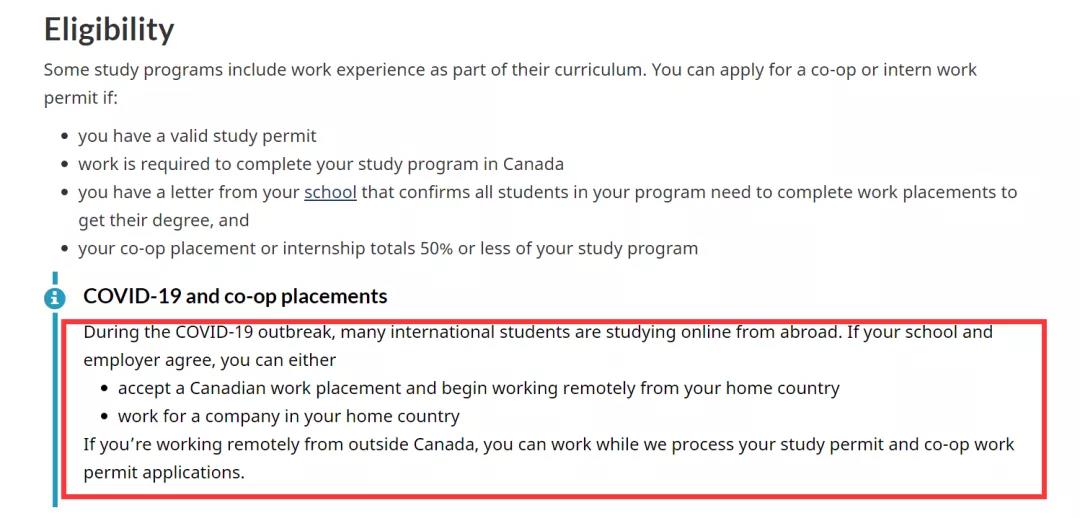 正在加拿大境外的国家远程工作，你可以在审理学签和实习工签的时候工作